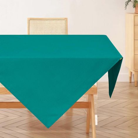 Nappe lavable aspect lin 80x80cm, hydrofuge, résistant aux rayures