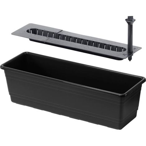 Filiyano-Coffre de balcon 55 cm en matériau recyclé Orthex Noir 55 cm (1/2)