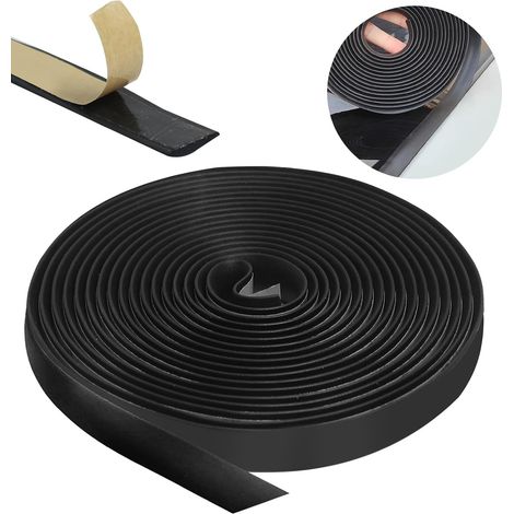 Bande d'étanchéité en Caoutchouc pour Pare Brise Avant Arrière de Voiture 5M/16FT Joint en Caoutchouc Auto Adhésif, Extérieur Universel Joint Porte Voiture Joint Toit Ouvrant Insonorisation 15x2.5mm (1/5)