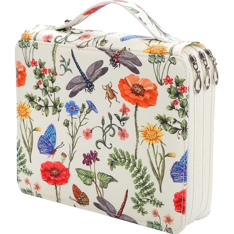 Portapenne portatile e colorato con 120 scomparti - Con motivo stampato - Adatto per matite acquerellabili - Portapenne per artisti (1/5)