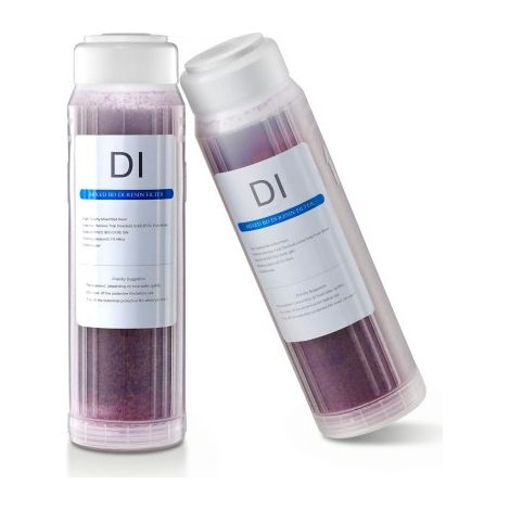 Filtro Desionizado 2 x 0,5 L para Sistema de Lavado Impecable, Cartucho de Resina Que Cambia de Color, Compatible con Sistemas de Agua Desionizada PRS-101XC para Autos, Casas Rodantes, Ventanas (1/5)