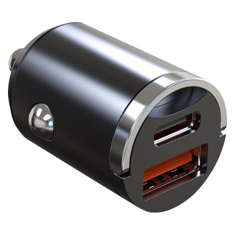 Cargador de coche USB C de 125 W [PD65W y QC60W] Minicargador de coche USB C totalmente metálico de carga rápida, adaptador de enchufe de encendedor de 12 V para iPhone 16, 15, Pro Max, 14, 13, Samsun