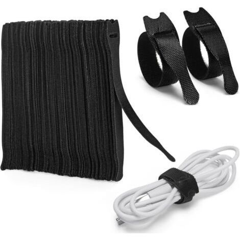 Pack of 120 Nylon Cable Ties, [200 MM x 12 MM] - Black (1/4)