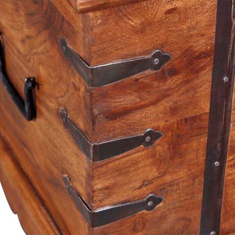 Coffre de Rangement en Bois Massif, Grande Capacité, Meuble de Stockage Multifonction pour Chambre et Salon (1/5)