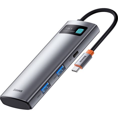 Adaptador Baseus Hub USB-C 7 en 1 a 2 puertos USB 3.0 + HDMI + USB-C PD (1/5)
