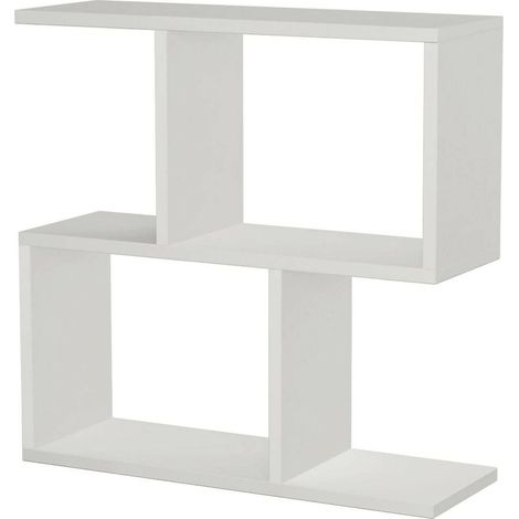 Dmora - Tavolino da salotto Fabrizia, Tavolo basso da caffè, Portariviste per divano, Ripiano da soggiorno, 60x20h60 cm, Bianco (1/3)