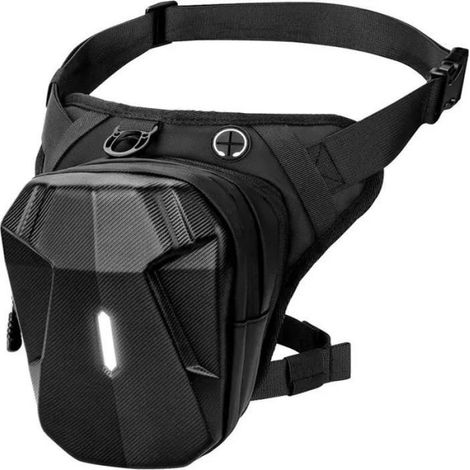 Sacoche de Jambe Moto - NETBOAT - Noir - Multifonction - Poche Extensible - Sangle Amovible (1/4)
