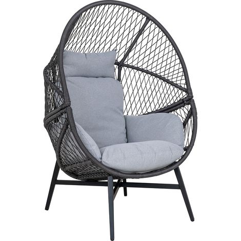 Rosario chaise longue avec coussin extérieur noir. (1/5)