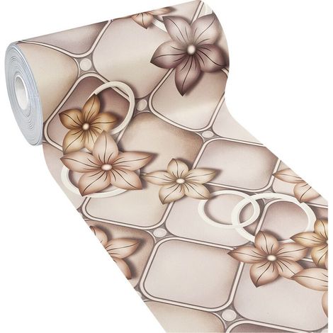 Tapis De Cuisine En PVC AntiTaches Motif Floral élégant Decoupable Antidérapant Lavable - 51x340 cm (1/5)