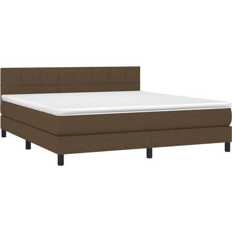 vidaXL Sommier à lattes de lit avec matelas Marron foncé 160x200 cm (1/5)