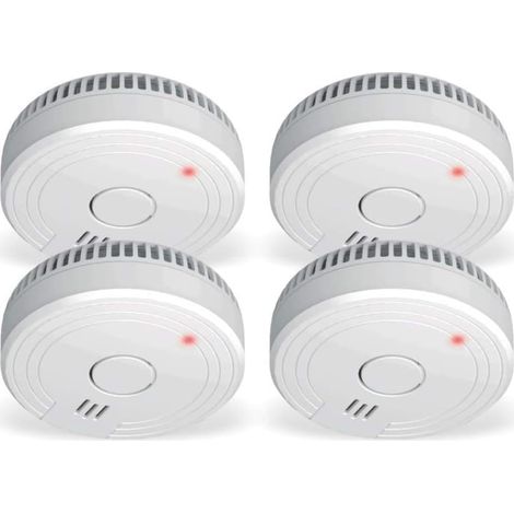 Détecteur de fumée FS1801 conforme à la norme européenne EN14604-4 pièces, lot de 4 (1/5)