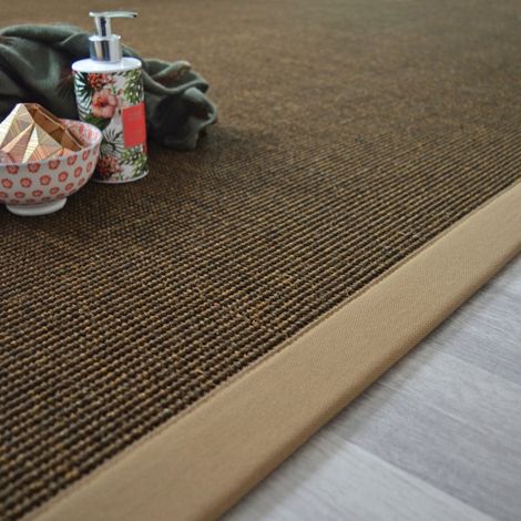 Tapis sisal Yucatan cacao - Ganse café au lait - 200 x 290 cm (1/5)