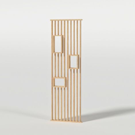 Cloison amovible en chêne avec étagères – Hauteur 254 cm – Largeur 80 cm – Profondeur 7,5 cm – Installation simplifiée