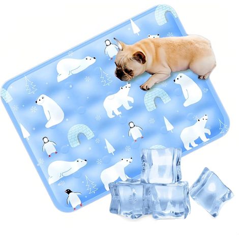 Alfombrilla refrescante para perros, alfombrilla refrescante para perros, cesta fría, cojín refrescante autoenfriable, cesta con manta refrescante de gel no tóxico (1/5)