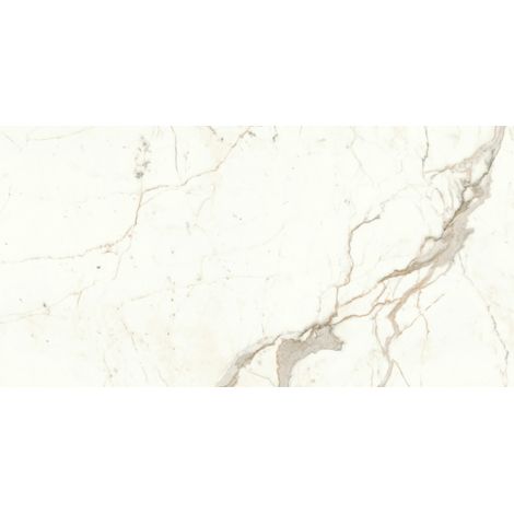 Carrelage effet Marbre Blanc Calacatta Prima 150x75x0,9 cm Brillant Faventa - Sol et mur intérieur (vendu par carton de 2,25 m²) - RO'MA CARRELAGE