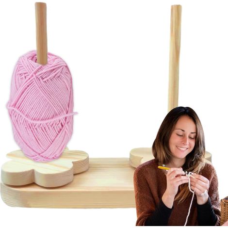 Support à Laine - Organisateur De Rangement en Bois Dévidoir,Support Portable pour Laine,pour Les Femmes Les Adultes Et Les Débutants pour Le Tricot Le Crochet Les Accessoires L Artisanat Et (1/5)