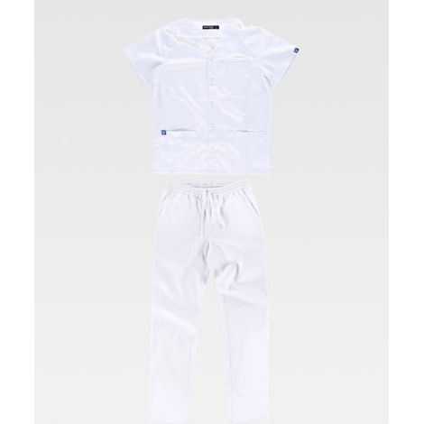 Conjunto de casaca y pantalón color blanco, para servicios B9166 WORKTEAM M Blanco (1/2)