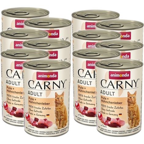 ANIMONDA Cat Carny Adult cibo umido per gatti tacchino e fegato di pollo 12x400g (1/2)