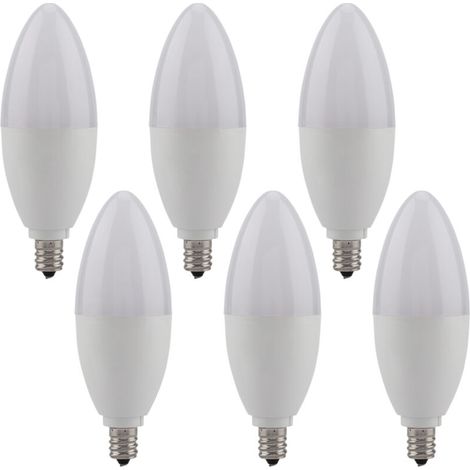 6 ampoules LED E12 pour bougies, bougeoir décoratif à lumière blanc chaud de 5 W (1/5)