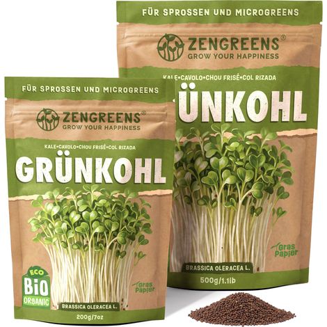 Bio Keimsaat Grünkohl 200 g Sprossen und Microgreens ZenGreens (1/5)