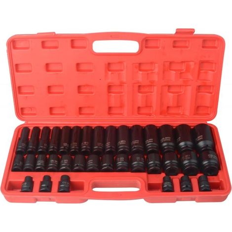 Set 35Pz Chiavi a Bussola Esagonale 8-32mm ad impatto con Attacco da 1/2" (1/5)