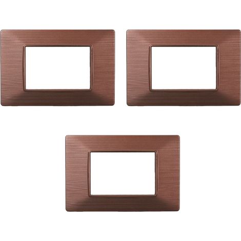 gloca Placche Plastica Satinata Compatibili Plana (3 Pezzi Bronzo, 3 Posti) (1/4)