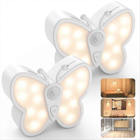 Veilleuse avec détecteur de mouvement, lot de 2, lampe de nuit LED à intensité variable (1/5)