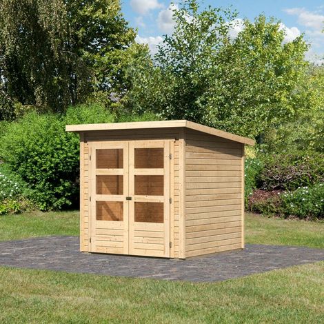 Abri Jardin Bois Epicéa 3.46m² Stockach 2 Karibu Double Porte (1/5)
