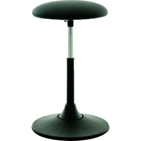 Tabouret multiposition STIER avec siège en similicuir noir, hauteur d'assise 500-700 mm (1/5)