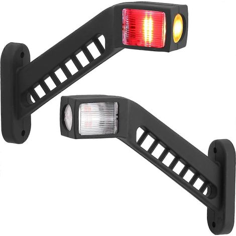 Justech 2 Stück LED-Seitenmarkierungsleuchten 12-30V wasserdicht 74mm Anhänger-Seitenmarkierungslampe Warnleuchte Weiß Rot Gelb FÜR LKW Anhänger LKW Wohnmobil Wohnwagen (-JXLGV (1/4)