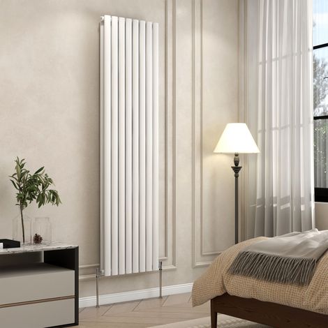 AVER-GROWTH White Radiator Vertical Oval Column Double Panel Rad 1800x472mm (1/5)