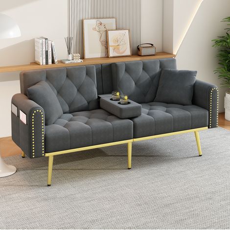 sofá cama de terciopelo 175 cm 3 posiciones OKMYHOME (1/5)