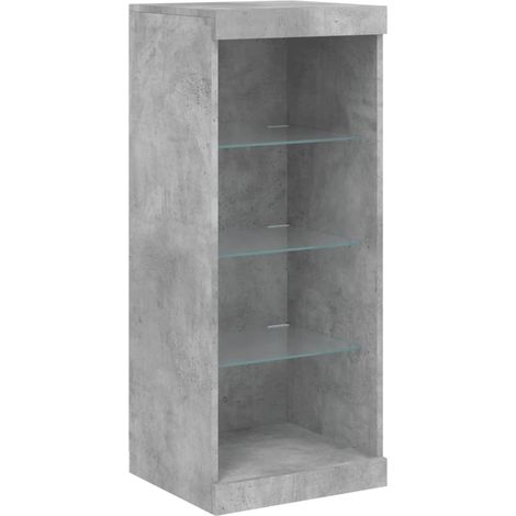 Credenza buffet cassettiera mobile contenitore organizer cucina soggiorno soggiorno con luci a LED 41 x 37 x 100 cm grigio 020029997