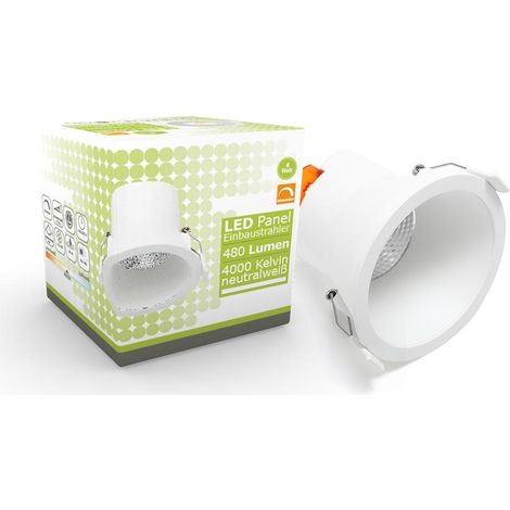 LED Einbaustrahler 6W Ø81mm 40° dimmbar - Lichtfarbe: Neutralweiß 4000K - Farbe: Weiß (1/5)