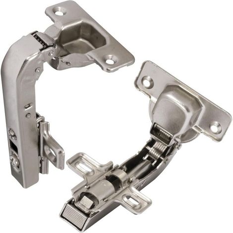-2 charnières Invisibles 90° clipsable - pour porte de meuble d'angle à une seule porte - avec amortisseur et clip - ouverture de montage 35mm- (1/4)