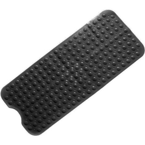 Tapis de bain antidérapant (noir) avec ventouses puissantes, antidérapant, résistant à la moisissure, lavable en machine