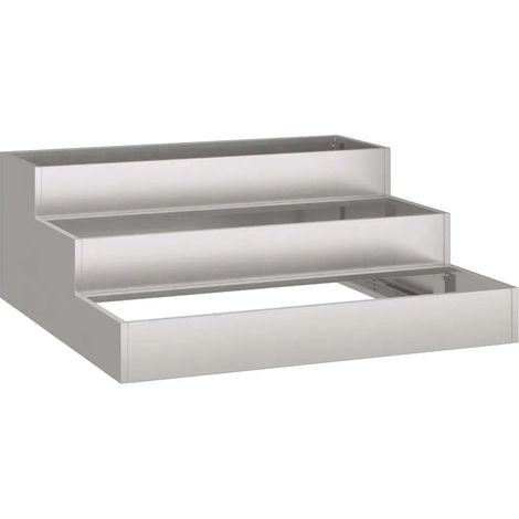 Cache-pot de jardin extérieur durable acier 90 x 90 x 35 cm design contemporain couleur rouille