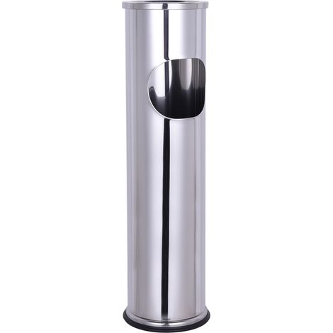 Spetebo – Cendrier sur pied en acier inoxydable 56,5 cm – Cendrier amovible avec poubelle intégrée – Pour zones d'attente