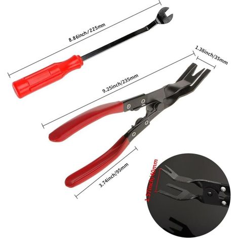 Pince à Degrafer, Pince à Retirer les Clips de Panneau, Pince d'Extraction d'Agrafes, Pinces pour Enlever les Garnitures, Garniture Enlèvement Pinces, Pour Tableau de Bord de Panneau de Porte Voiture (1/4)