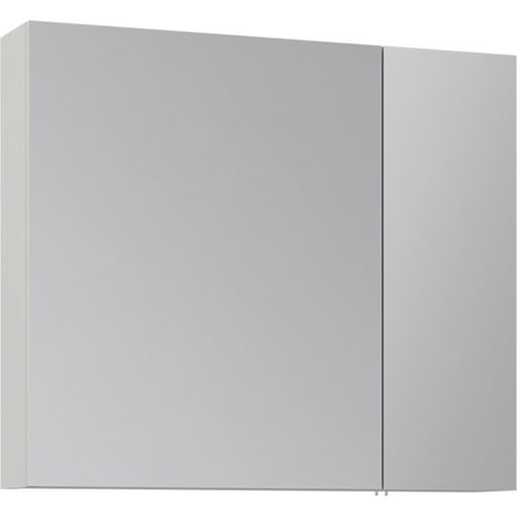 Mobile da bagno con specchio "Nuvola 80 v2" - 75 x 16 x 66 cm - Cashmere (1/3)