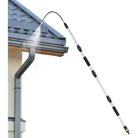 Outil De Nettoyage De Gouttières Canne De Nettoyage Télescopique 17 Cm En Outil Nettoyeur de Débris de Gouttières de Pluie pour Feuilles Déchets Débris Brindilles Piscine