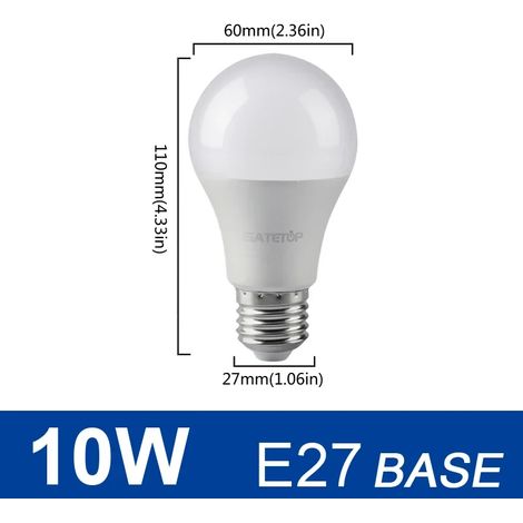 (10 W E27, lumière blanche froide) 6 ampoules LED, 220 V CA, économie d'énergie, éclairage LED domestique pour salon (1/5)