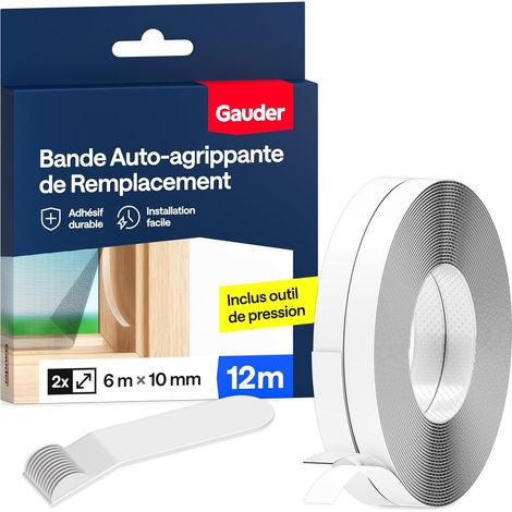 Bande auto-agrippante adhésive, moustiquaire fenêtre (12 m) (1/5)