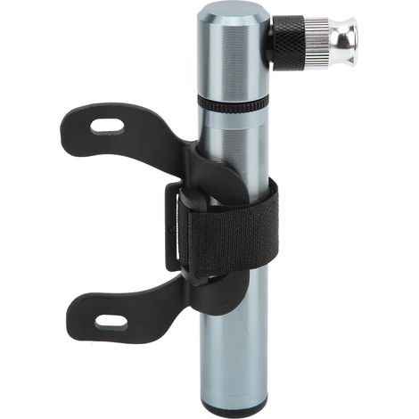Mini pompe à vélo manuelle portable pour vélo de route et VTT, valve intégrée américaine/française, couleur titane (1/5)