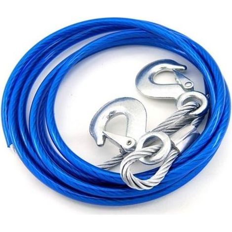 Lntyq Cordes de Remorquage de 5 Tonnes Résistante 4 Mètres Dépannage Câble de Remorquage avec 2 Crochets de Sécurité pour Voitures (1/5)