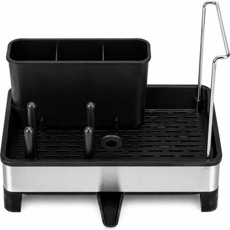 Organisateur d'évier Multifonction avec Drainage intégré, Porte-éponge, Porte-Brosse et Range-éponge (1/4)