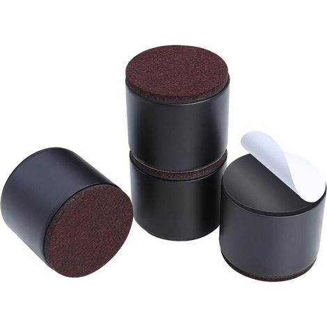 SABIR Rehausseurs de meubles de 5 cm en acier au carbone, autocollants et résistants de 6 cm , rond, noir, (1/5)