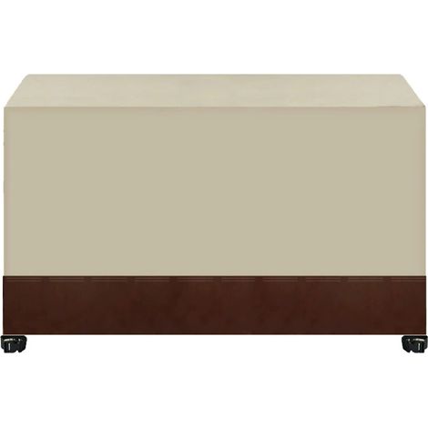 Housse de protection pour mobilier de jardin en tissu Oxford 420D, imperméable, avec cordons de serrage et boucles de verrouillage(Beige et marron,70x70x70CM)