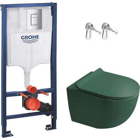 Rapid SL pack WC bâti-support + WC suspendu sans bride Ceramia PixL avec abattant SoftClose + plaque (GRRCEPXGEMT03FR-FS)