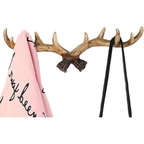 Patères murales rustiques en fonte avec bois de cerf, style shabby chic, porte-manteau, porte-clés, étagère à chapeaux, porte-manteau mural de salle de bain Banban